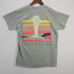 Buzz Yellowstone National Park Old Faithful Graphic T-Shirt‎ Green Small